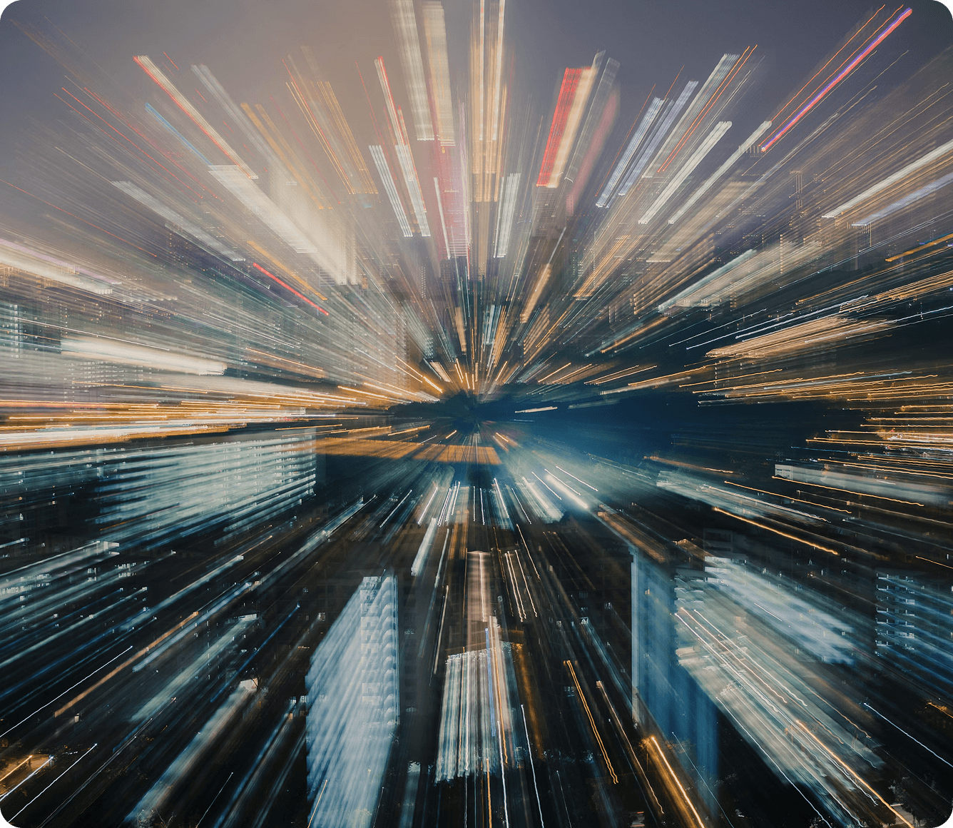 Downtown perspective of a city with skyscrapers